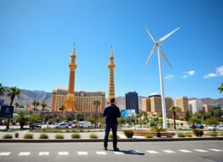 Las Vegas Prepares for Major International Conference on Renewable Energy Las Vegas se prepara para una importante conferencia internacional sobre energía renovable.